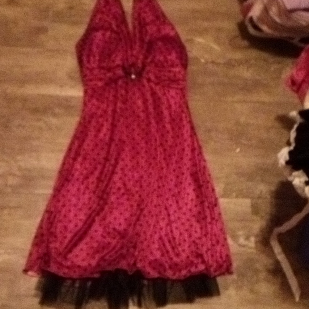 Beautiful silk rose color with black polka dots elegant simple